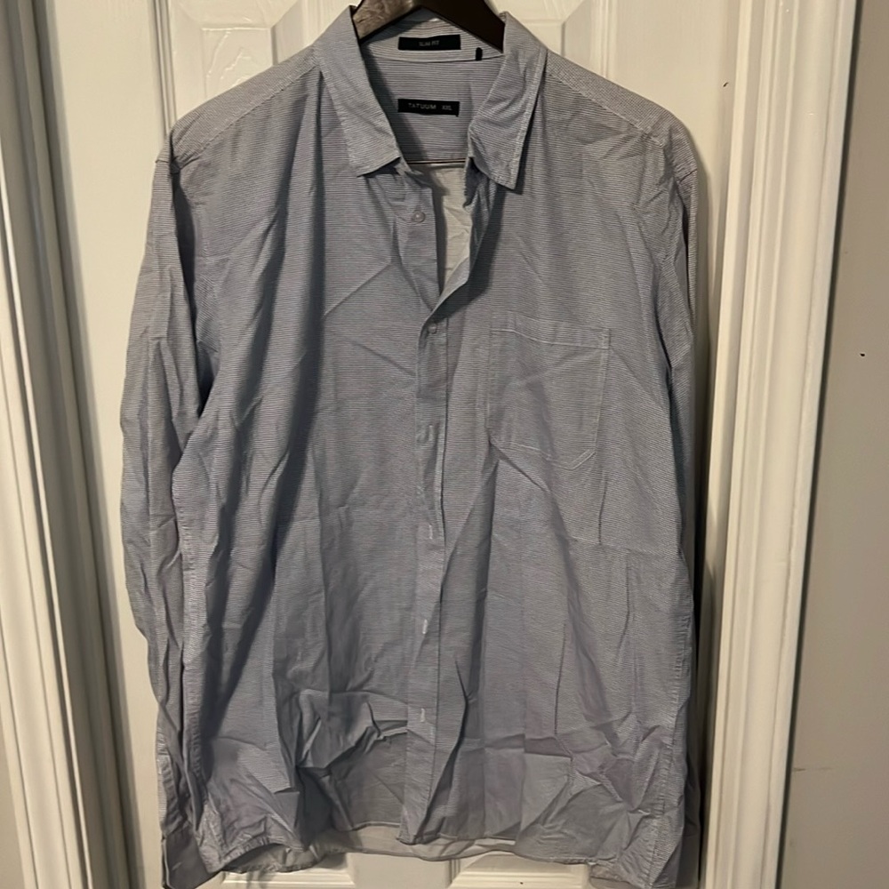 Nice Blue Polka Dot Tatuum Men Shirt XXL